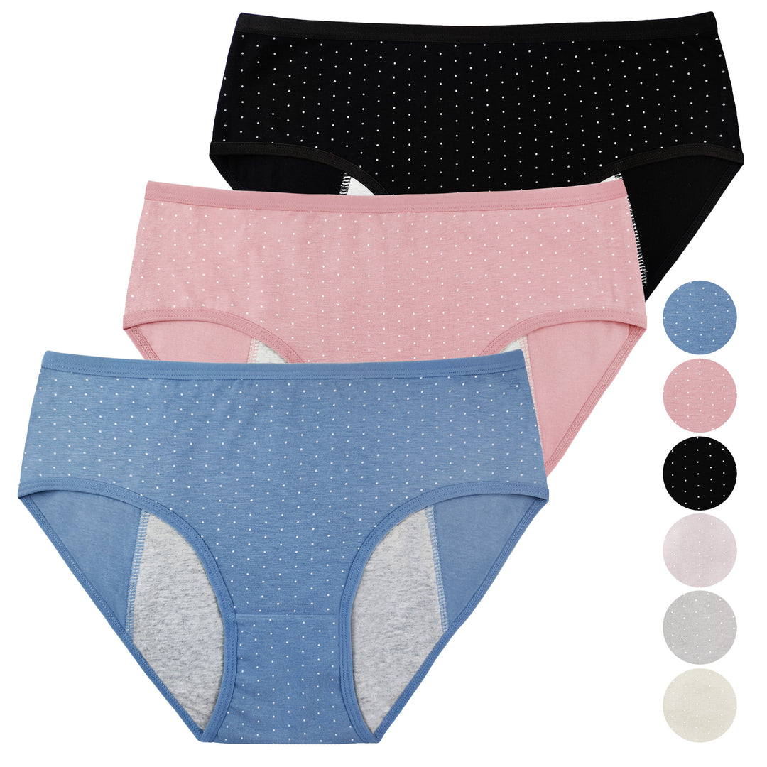 Women's classic hipster menstrual panties YW4196 3 pcs
