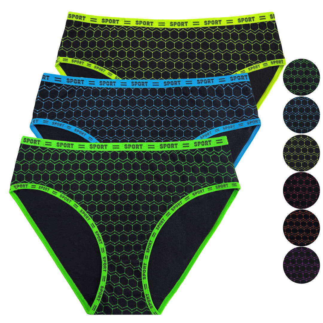 Women's honeycomb breathable ladies hipster panties YW4235 - 3 pieces per pack