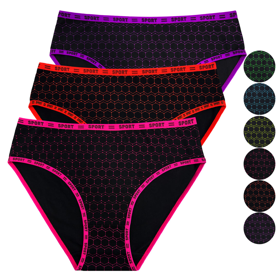 Women's honeycomb breathable ladies hipster panties YW4235 - 3 pieces per pack