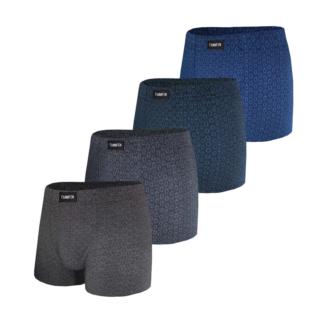 Men's bamboo soft flexible breathable boxers HONEYCOMB M6765 4pcs in a pack