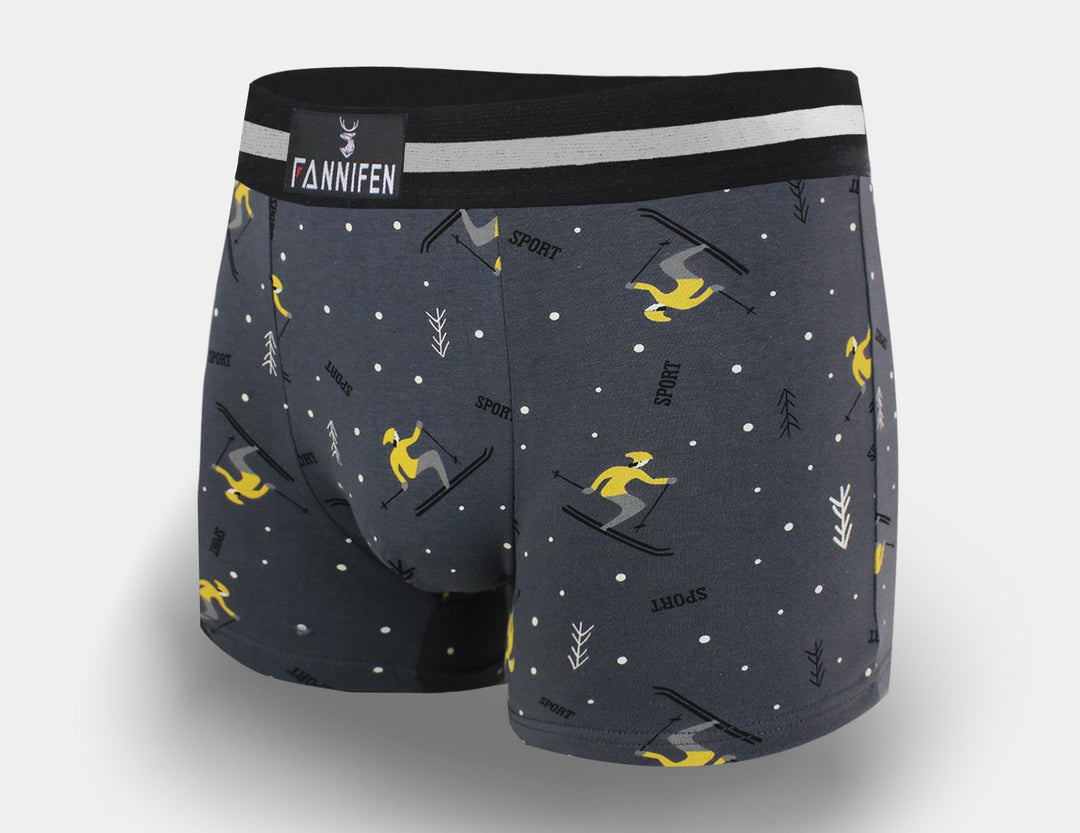 Men's cotton boxer briefs SKIING G5117A - 4 pcs in a pack