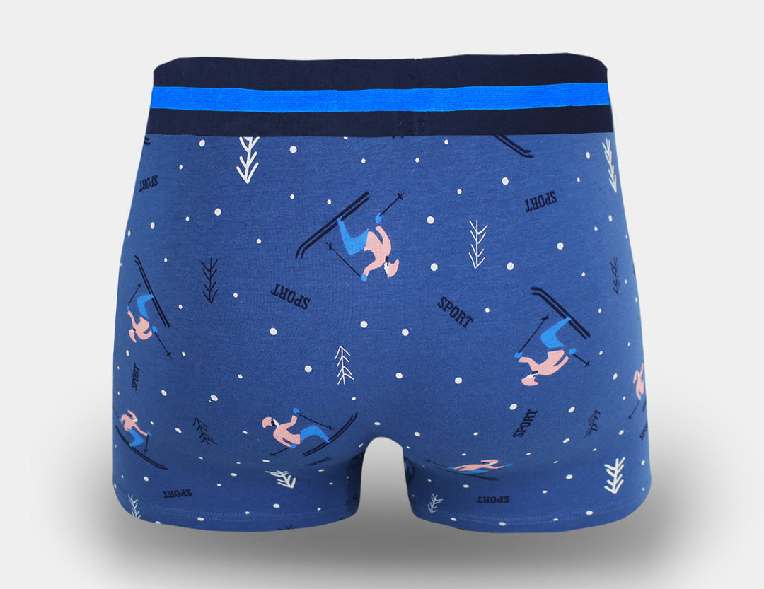 Men's cotton boxer briefs SKIING G5117A - 4 pcs in a pack