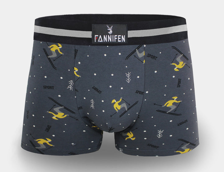 Men's cotton boxer briefs SKIING G5117A - 4 pcs in a pack