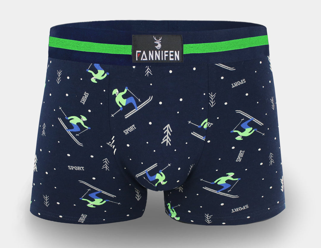 Men's cotton boxer briefs SKIING G5117A - 4 pcs in a pack